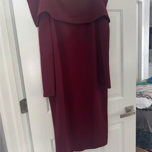 Premier Amour Burgundy Long Sleeve Dress